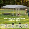 13' x 13' x 6.5' Dog Kennel Outdoor for Small Medium Dogs with Waterproof Roof, Silver