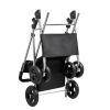 Pet Stroller, 35 lbs Weight Capacity, Foldable Dog Stroller Cart, 4 Wheels Cats Pram with Detachable Carrier & Mesh Windows