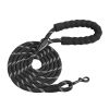 Rope Dog Leash, 6ft Heavy Duty Dog Leash with Comfortable Padded Handle, Strong Nylon Thick Leash with Reflective Threads