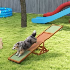 Wooden Dog Agility Seesaw For Training And Exercise, Weather Resistant, 83 L X 16 W X 14 H Inch (Option: Orange)