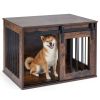 Dog Crate Furniture Heavy Duty Dog Kennel with Sliding Barn Door